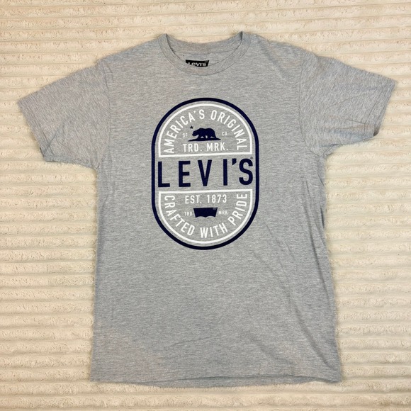 Levi's Other - Levis Mens Graphic T-Shirt Gray America's Original Est 1873 Logo Tee Size M